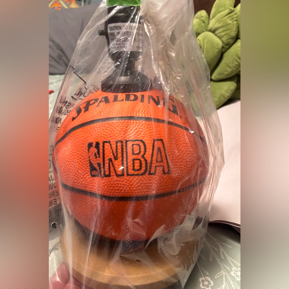 Vintage Spalding orange NBA Mini Basketball lamp